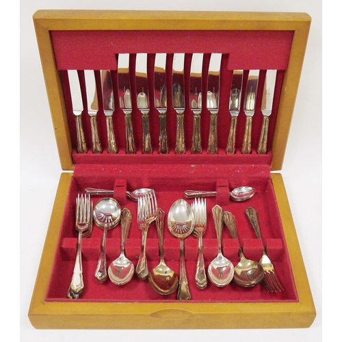 302 - SBS Bestecke Solingen gold plated canteen of cutlery in original carry briefcase and another canteen... 