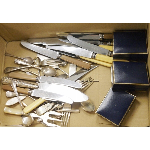 303 - Extensive collection of silver plated flatware, mostly in cutlery rolls and other flatware