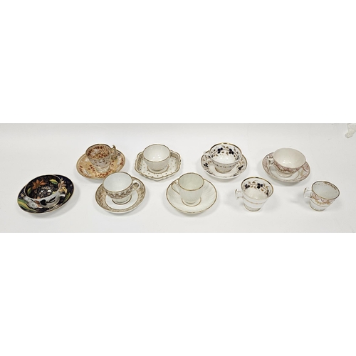 31 - Collection of early19th century tea ware including a Coalport John Rose cup and saucer decorated wit... 