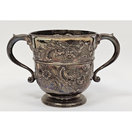 344 - Queen Anne Britannia silver twin handled porringer or cup, Humphrey Payne, London 1713 (hallmarks ru... 