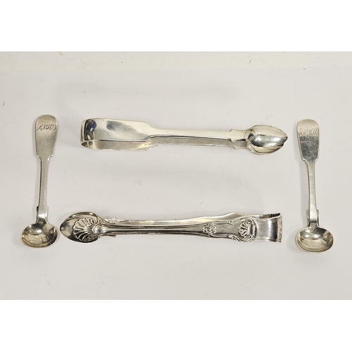 361 - Pair of George III provincial silver salt spoons, Thomas Watson, Newcastle 1814, fiddle pattern hand... 