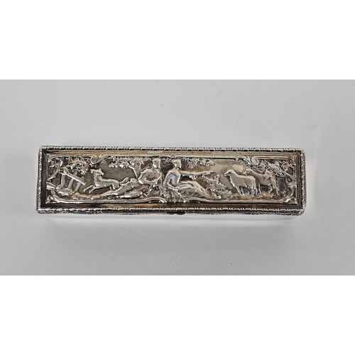 361A - Early 20th century silver snuffbox, import marks Chester 1902, B Muller & Sons, of rectangular form,... 