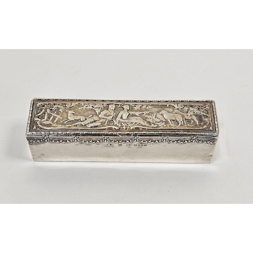 361A - Early 20th century silver snuffbox, import marks Chester 1902, B Muller & Sons, of rectangular form,... 