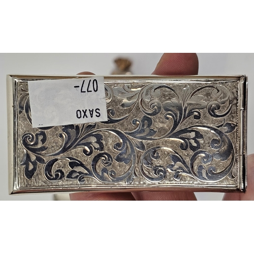 392 - Collection of four items of silver including a George V curved calling card case, Chester 1911, with... 