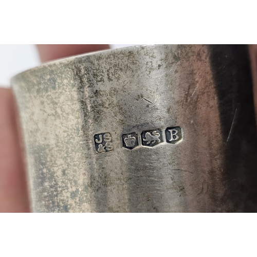 401 - Collection of silver including a pair of silver hexagonal napkin rings, Sheffield 1991, an engine-tu... 