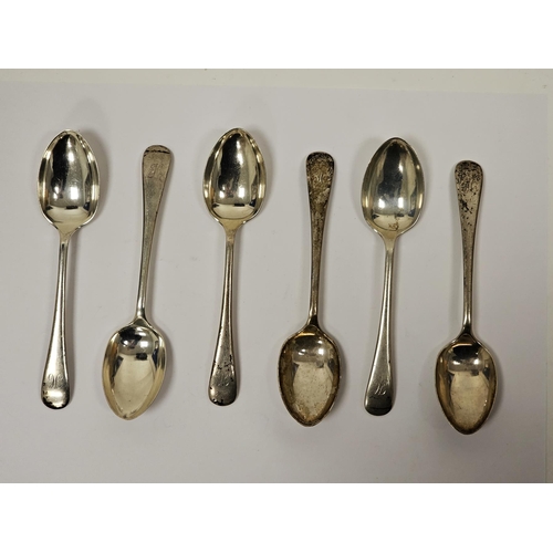 411 - Set of six George V silver teaspoons, Sheffield 1913, James Deakin & Sons, Hanovarian pattern with e... 