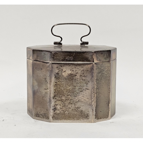 412 - George V Silver Tea Caddy by William Neale & Sons Ltd, Birmingham 1912,  with plain decagonal body, ... 