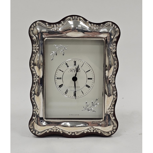 413 - LOT WITHDRAWN
Wooden and silver-fronted desk/mantel clock, Sheffield 1997, Carr's of Sheffield, the ... 