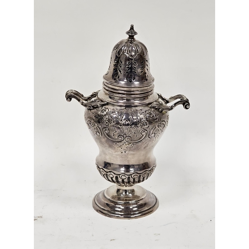 428 - Victorian Silver Sugar Caster by Elkington & Co Ltd, Birmingham 1898, of baluster form, the domed pi... 