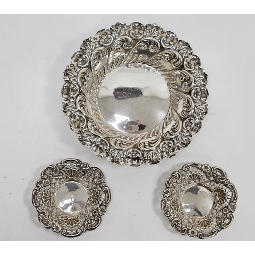 433 - LOT WITHDRAWN
Victorian silver bonbon dish, London 1894, R H Halford & Sons, with repousse foliate s... 