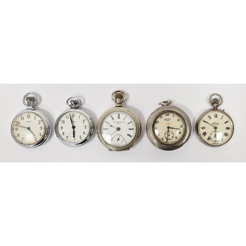 465 - New York Standard watch co, open faced pocket watch, together with two Smiths pocket watches, a Seko... 