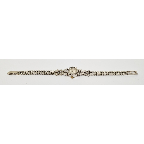 477 - Vintage Rolex 18ct white gold lady's wristwatch, diamond set bezel and part diamond set bracelet, th... 