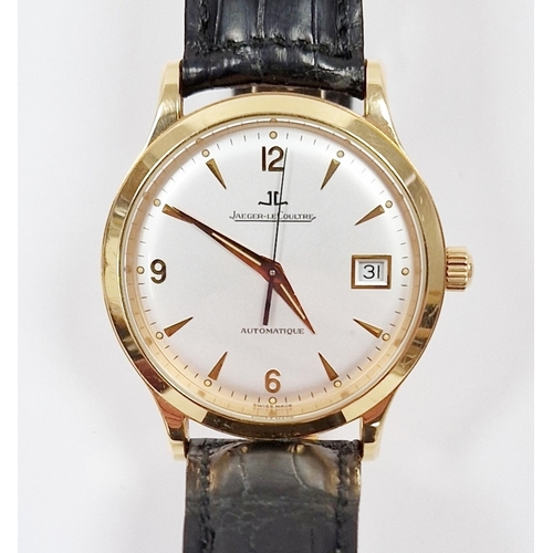 487 - Jaeger Le Coultre 18ct gold cased Master Control 1000 hours wristwatch, the silvered dial with baton... 