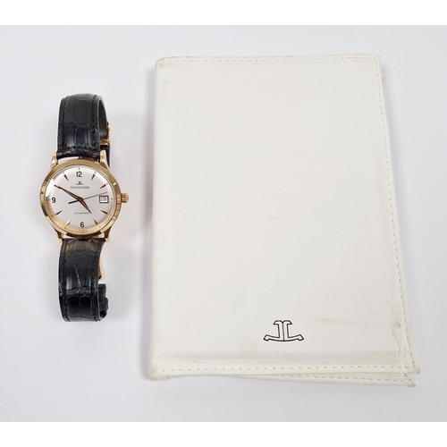 487 - Jaeger Le Coultre 18ct gold cased Master Control 1000 hours wristwatch, the silvered dial with baton... 