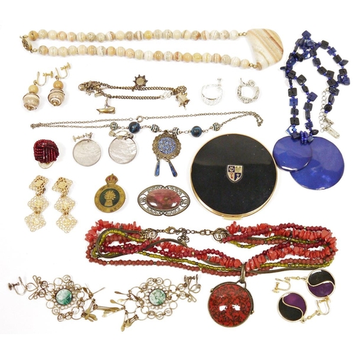 509 - Large quantity of costume jewellery to include earrings, necklaces, bracelets etc in black leather j... 