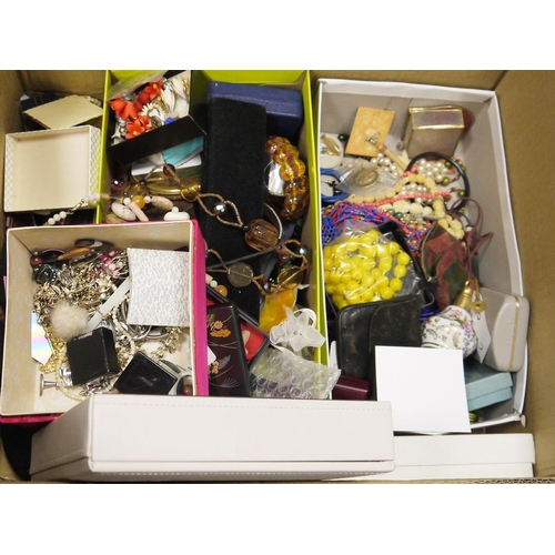 515 - A large quantity of costume jewellery to include brooches, necklaces, pendants, scent spray etc (1 b... 