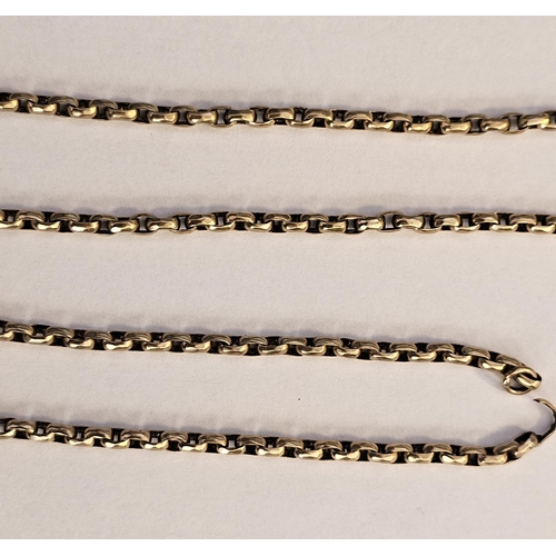 535 - Antique gold-coloured metal oval link chain, 11.8g (broken) (valued as 9ct gold, unmarked)