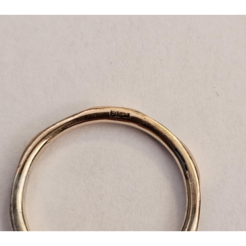 538 - Pair 9ct gold large tapered hoop earrings and a 9ct gold ring (2)