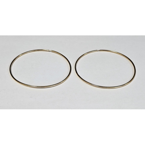 559 - Pair 18ct gold large hoop earrings, 6.7g approx.