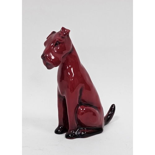 60 - Royal Doulton flambe seated model of a fox terrier, 13cm high