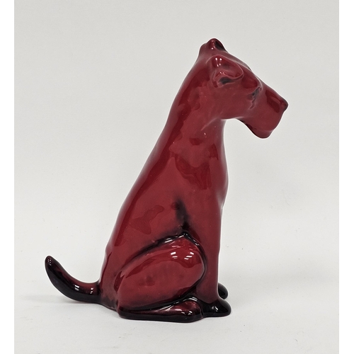 60 - Royal Doulton flambe seated model of a fox terrier, 13cm high