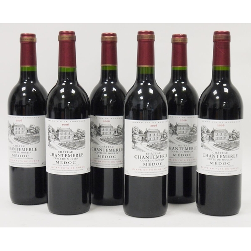 697 - Six bottles of Chateau Chantemerle Cuvee du Moulin oak aged Medoc 2006 (6)