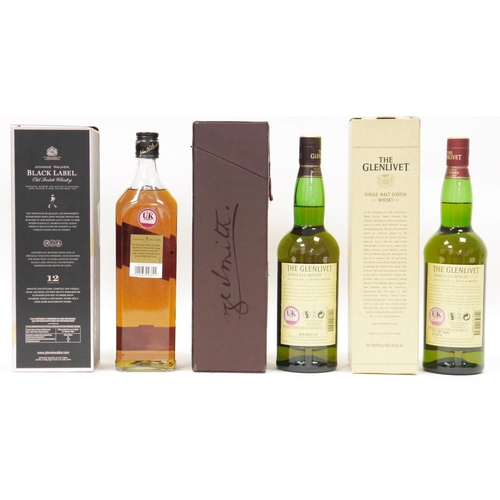 715 - A Glenlivet 15 year old French oak reserve single malt scotch whisky 70cl 40%vol together with the G... 