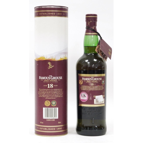 717 - The Famous Grouse 18 year old blended malt scotch whisky 700ml 43%vol in original tube