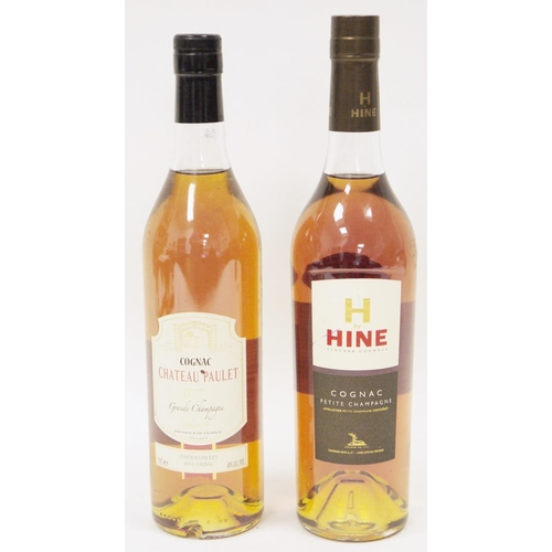 731 - Cognac Chateau Paulet 5 Star Grand Champagne, 70cl 40% vol and a bottle of H by Hine vintage Cognac,... 