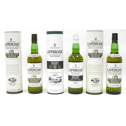 752 - Two bottles of Laphroaig quarter cask single malt scotch whisky, 70cl 48% vol and a bottle of Laphro... 