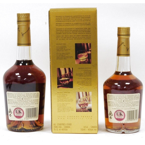 753 - Hennessey very special cognac, 70cl 40% vol, in original box and a Hennessey very special cognac, 50... 