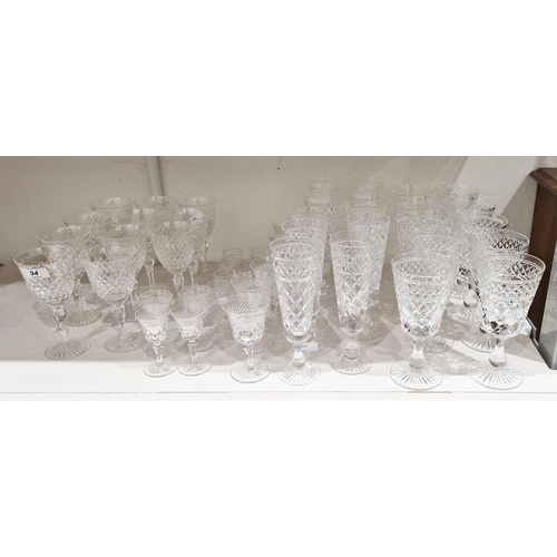 94 - Large quantity of Stuart cut glass drinking glasses to include a set of eleven 