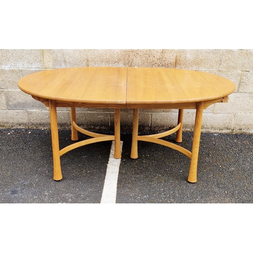 1200 - Ercol Golden Dawn dining suite comprising an oval extending dining table, raised on turned supports ... 