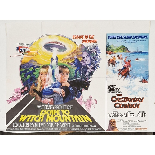 164 - Cinema poster for the film 'Escape to Witch Mountain & Castaway Cowboy' together with Swiss Family R... 