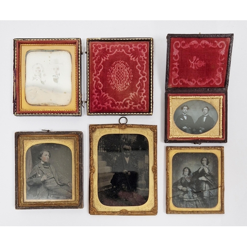 170 - Two 19th century cased daguerreotype photographs, one of two gentleman, and the other of a husband a... 