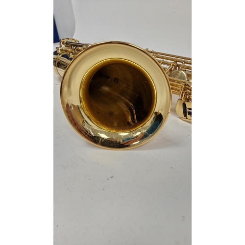 197 - Yamaha tenor saxophone, yellow brass, model number YTS-62 serial number 046083, in hard fitted case