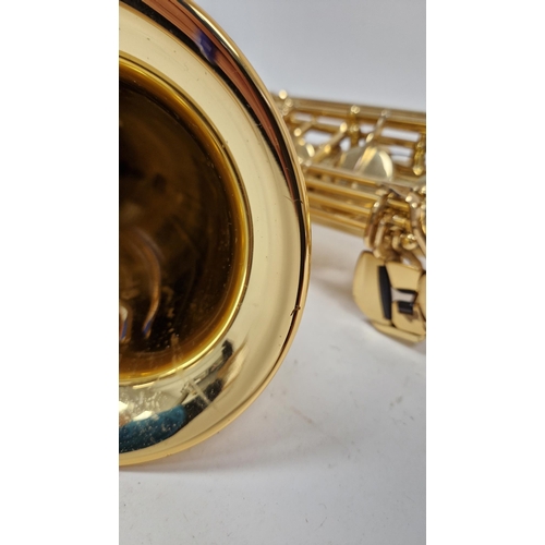 197 - Yamaha tenor saxophone, yellow brass, model number YTS-62 serial number 046083, in hard fitted case