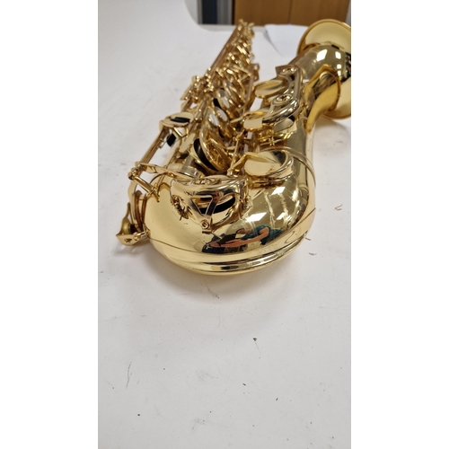 197 - Yamaha tenor saxophone, yellow brass, model number YTS-62 serial number 046083, in hard fitted case