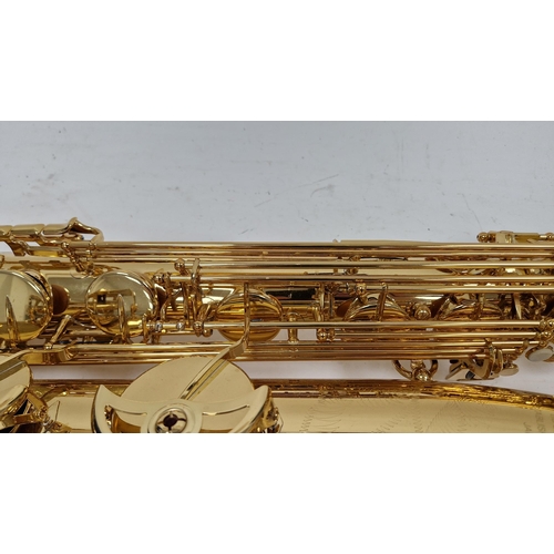 198 - Yamaha baritone or bass saxophone, yellow brass, model number YBS-62, serial number 040512, in hard ... 