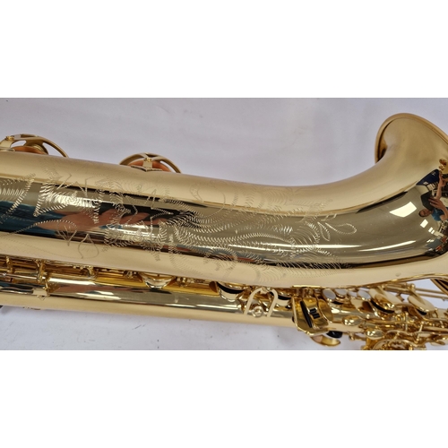 198 - Yamaha baritone or bass saxophone, yellow brass, model number YBS-62, serial number 040512, in hard ... 