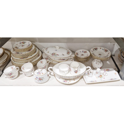 25 - Minton part dinner and tea service, Marlow pattern, viz:- oval two-handled covered tureen, dinner an... 