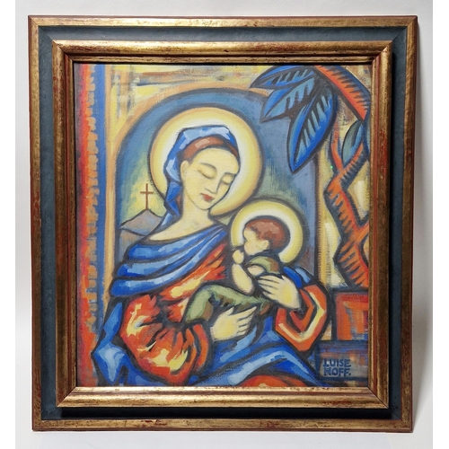 265 - Luise Hoff (1874-1952)
 Oil on board
 Madonna and child, signed lower right, framed and glazed, imag... 