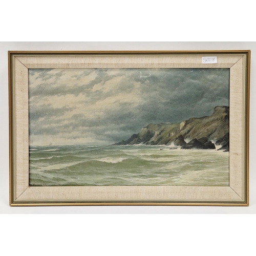 266 - 19th century school
 Oil on canvas
 Coastal scene, indistinctly signed lower left, dated 1881, 31.5c... 