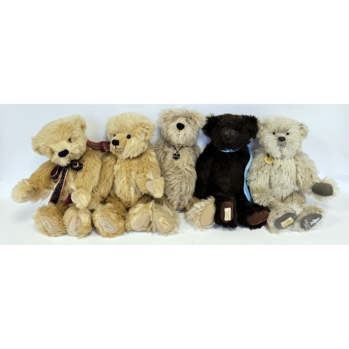 304 - Five Dean's Rag Book teddy bears including Rex limited edition no.221/300 and Toby limited edition n... 