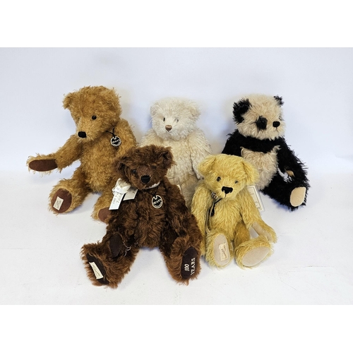 307 - Five Dean's Rag Book teddy bears, all limited edition with certificates including 100yrs teddy bear ... 