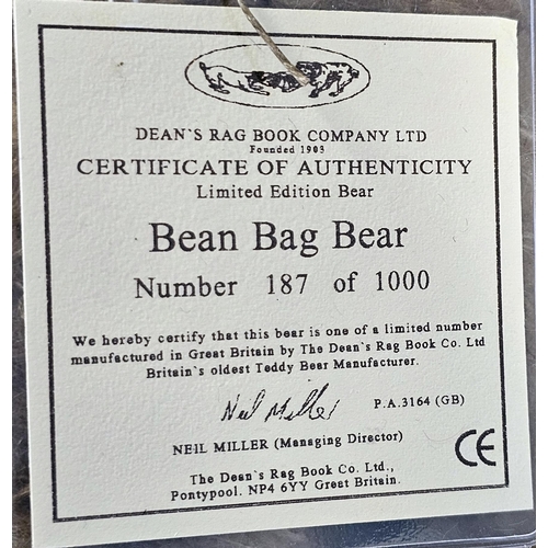 307 - Five Dean's Rag Book teddy bears, all limited edition with certificates including 100yrs teddy bear ... 