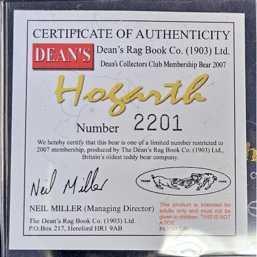 309 - Four Dean's Rag Book teddy bears, all limited edition with certificates including Hogarth no.2201, R... 