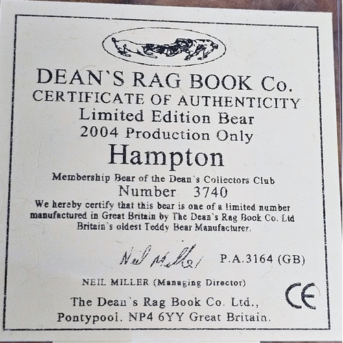 310 - Six Dean's Rag Book teddy bears, all limited edition year production only bears with certificates in... 