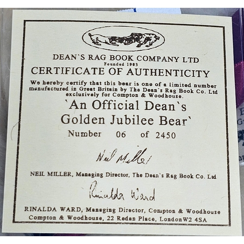 311 - Four Dean's Rag Book teddy bears, all limited editions with certificates including 'An official Dean... 