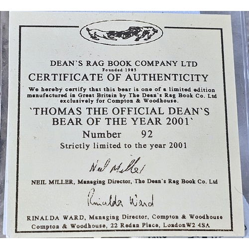 311 - Four Dean's Rag Book teddy bears, all limited editions with certificates including 'An official Dean... 